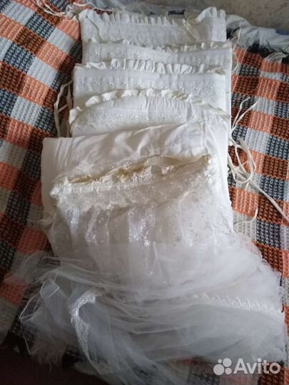 Бортики Комплект в детскую кроватку с балдахином