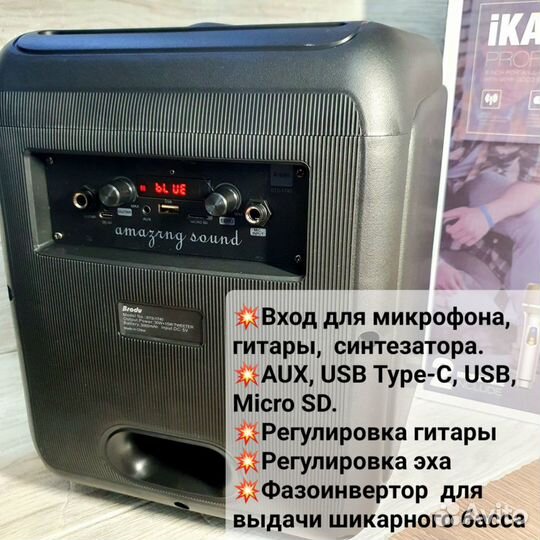 Блютуз колонка караоке Professional