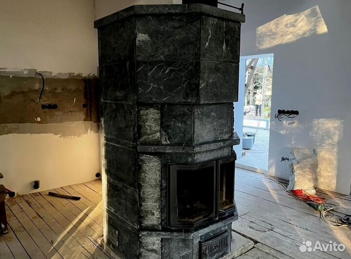 Печь камин полностью натуральный камень