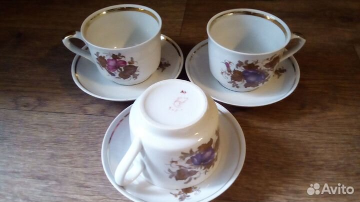 Чайные пары,блюдца дулево,лфз