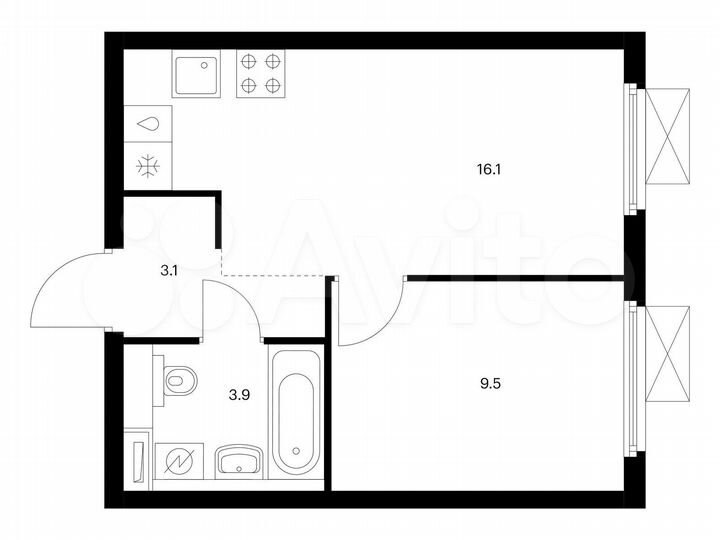 1-к. квартира, 32,6 м², 25/25 эт.