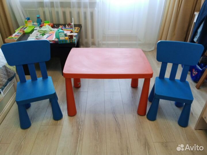 Детский стол и стулья IKEA маммут