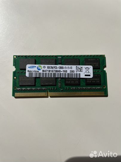 Новая Озу Samsung DDR3 1600MHZ 8GB