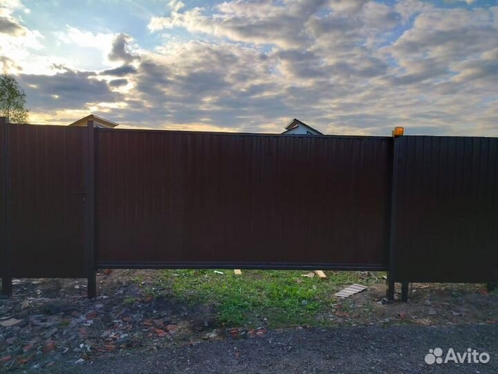 Откатные ворота с установкой