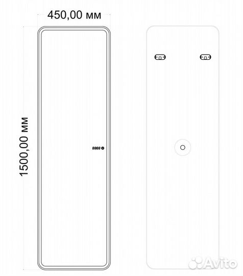 Зеркало с подсветкой и часами 
