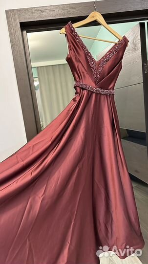 Выпускное платье 40-42 XS-S винный цвет