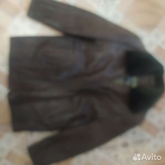 Зимняя кожаная куртка мужская