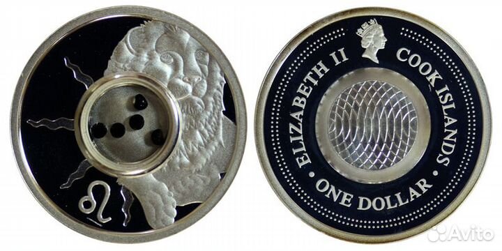 Монета 1 доллар Островов Кука Лев 2003 серебро