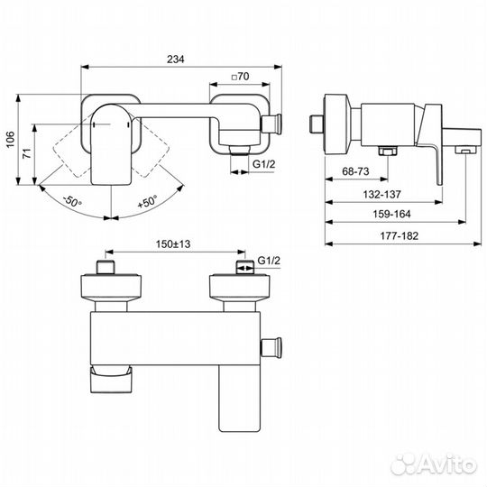 Ideal Standard A7121AA Смеситель для ва