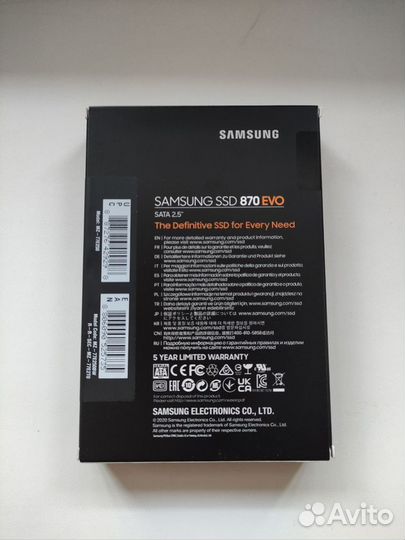 SSD Samsung 870 EVO 250Gb MZ-77E250BW Новый