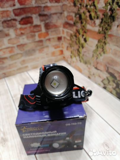 Мощный налобный фонарь Белый Лазер новинка т62