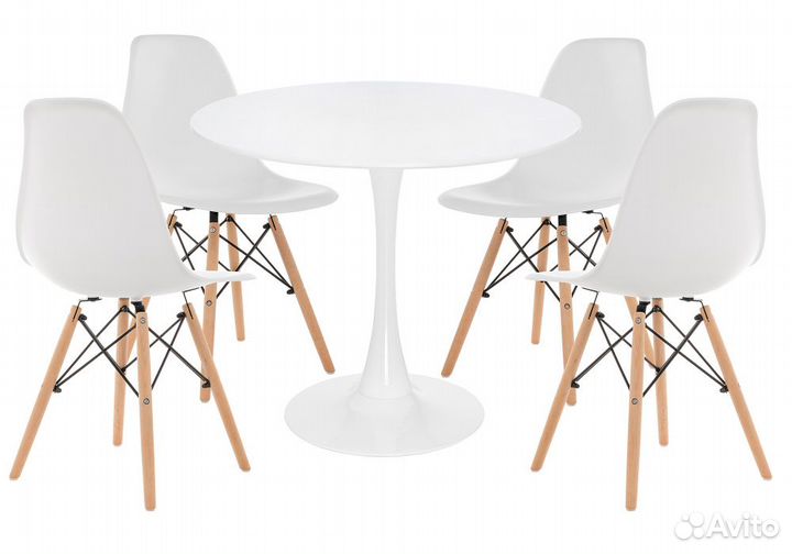 Обеденная группа Авина white