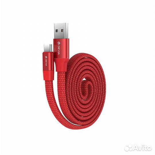 Кабель Devia Ring Y1 Type-C - Red (0.8M, 2.4A)
