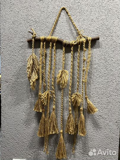 Макраме панно листья
