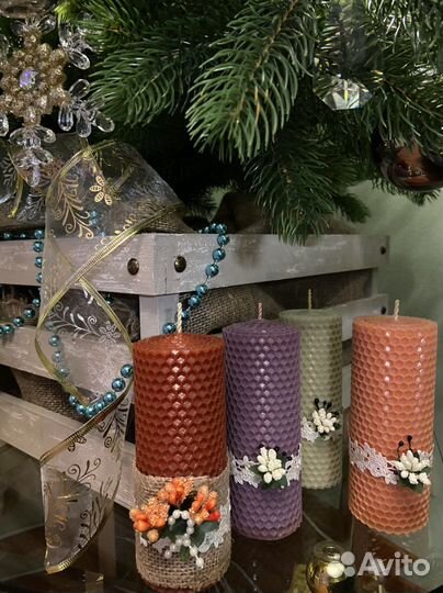 Свечи из 100 вощины разм.13*5см