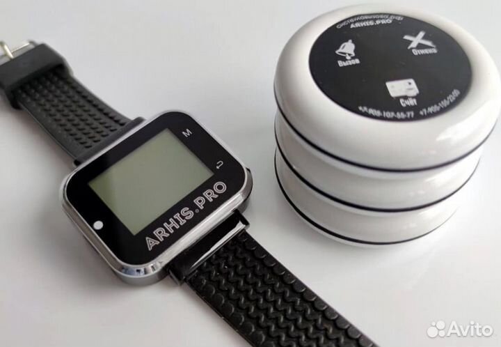 Кнопка вызова официанта в ассортименте с часами