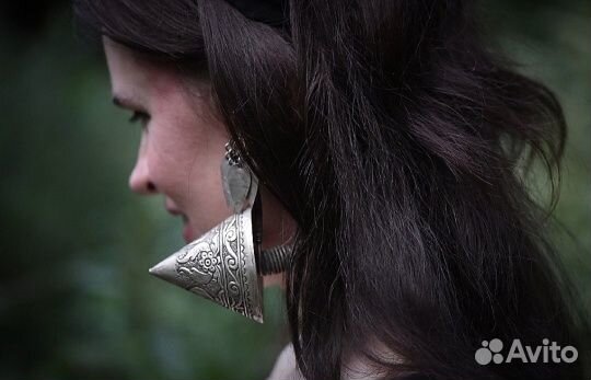 Винтаж старые серьги подвески бохо трайбл готика э