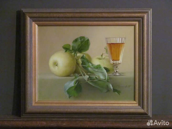 Натюрморт с яблоками Живопись Холст Оригинал