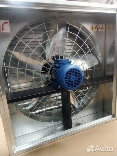 Вентилятор осевой промышленный с жалюзи