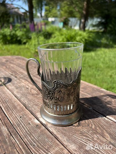 Подстаканник и стакан СССР