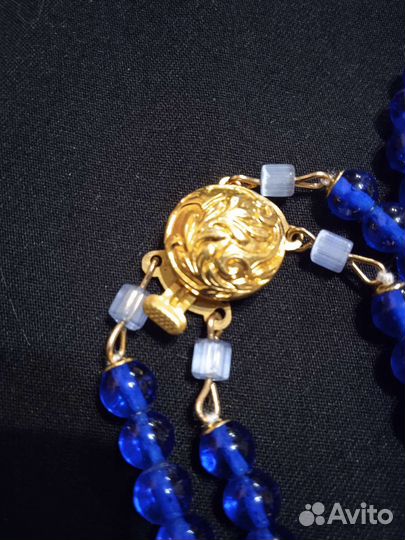 Бусы двухрядные сатиновое стекло