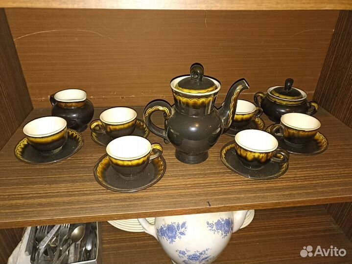 Чайный сервиз СССР Обливной фаянс. Керамика «зик»