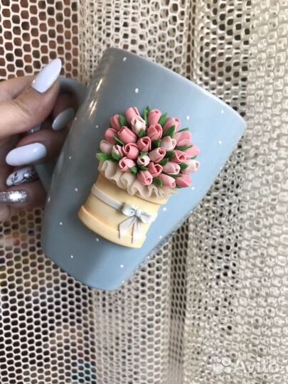 Кружка с декором к 8 марта от