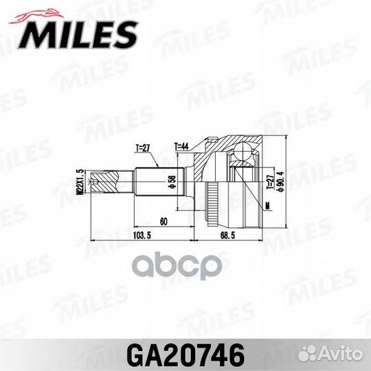 ШРУС наружный nissan Almera Tino 2.0 00-03 GA20746