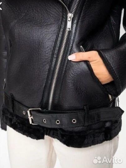 Дубленка авиатор женская 48