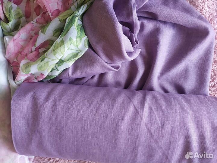 Ткани для штор лён, вуаль, лента в дар