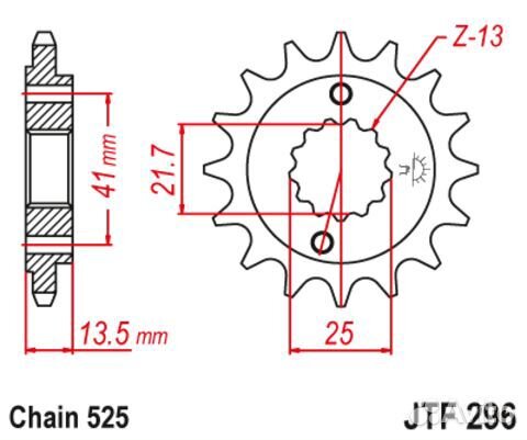 Звезда ведущая JTF296 15RB