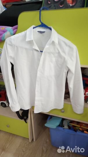 Рубашка белая на мальчика 140