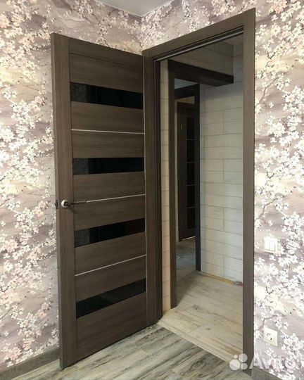 Двери межкомнатные с чёрным стеклом 