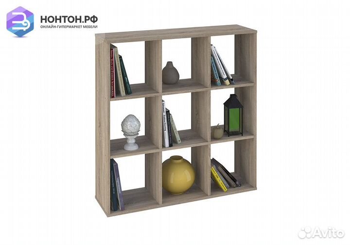 Стеллаж кубический Polini home Smart 9 секций дуб