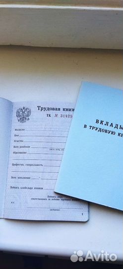 Трудовая книжка ТК 0 (2003 г) с вкладышем Вт