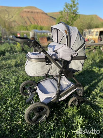 Детская коляска 3 в 1 Luxmom 555 серая