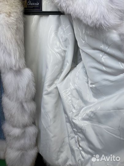 Джинсовая куртка с натуральным мехом