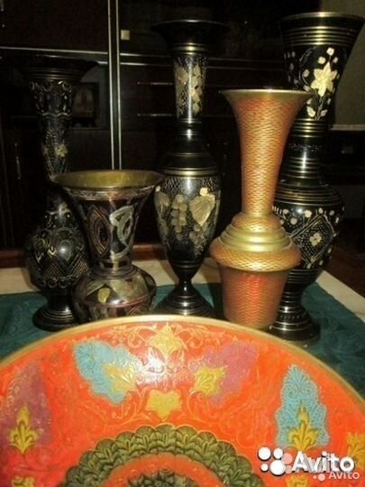 Вазы из латуни 6 видов Индия