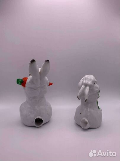 Статуэтки фарфоровые зайчики лфз
