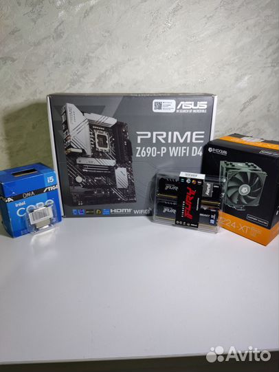 Комплект i5 12400f+z690-p wi fi+32gb ddr4+кулер
