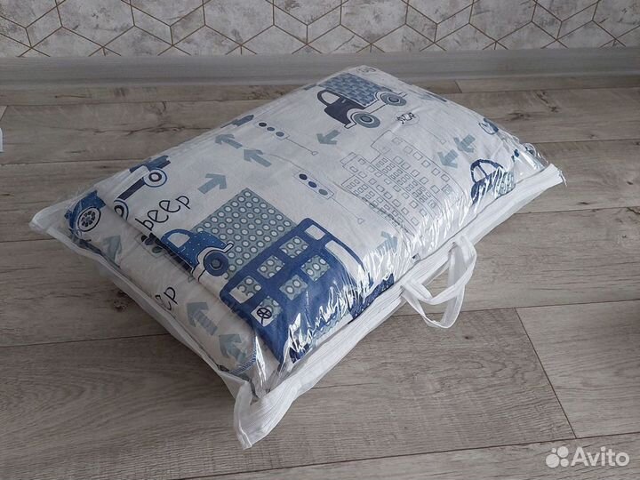 Бортики в детскую кроватку +наматрасник непромок