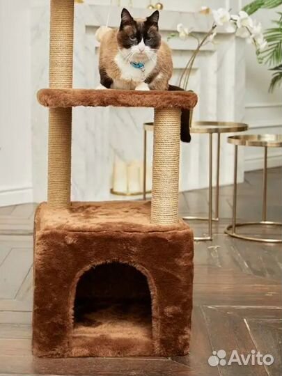 Домик для кошки с когтеточкой лежанкой