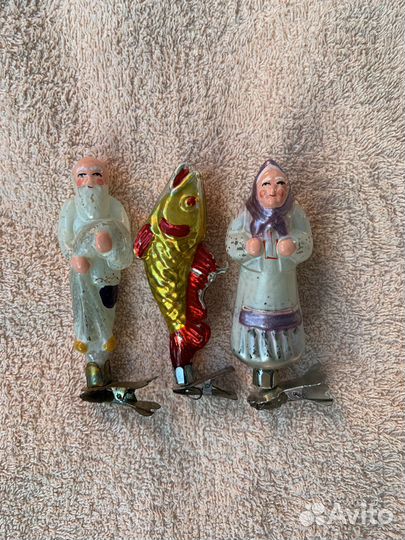 Елочные игрушки СССР одним лотом старуха, старик
