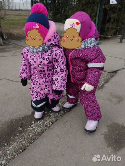 Комбинезон зимний для девочки(для двойни)