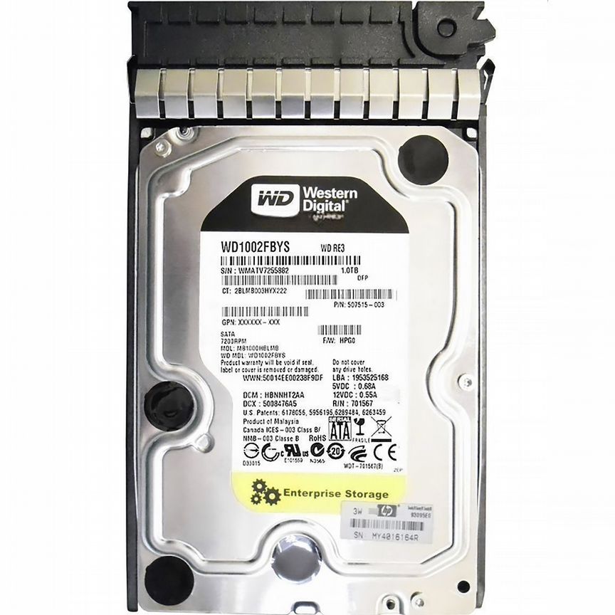 [WD1002FBYS] Жесткий Диск Hp Mb1000hblmb 1tb Sata2 3,5" Hdd Wd1002fbys