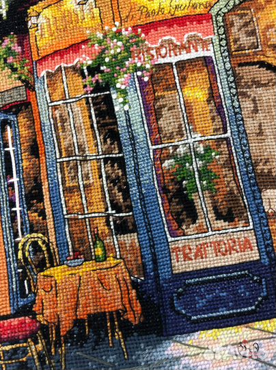 Вышитая картина Европейское бистро