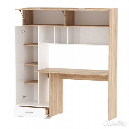 Стол письменный пкс-1 (Дуб сонома/Белый глянец)