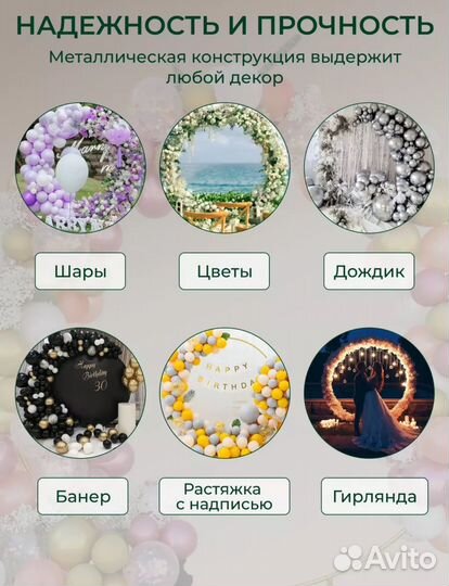 Каркас арка для фотозоны 2м круглая