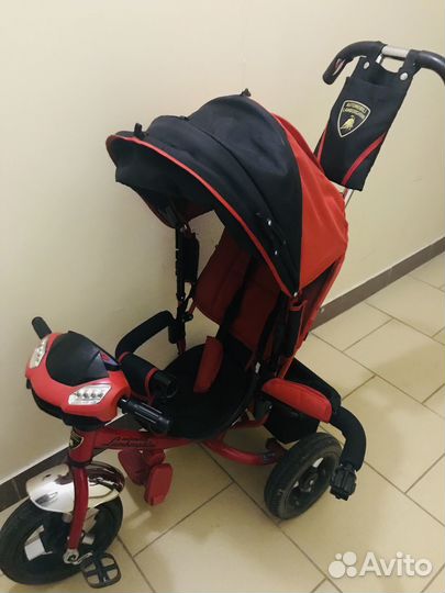 Детский трехколесный велосипед коляска