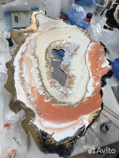 Жеоды картина смолой дизайнерская абстракция ремон